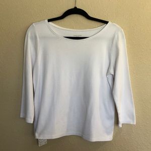 Eileen Fisher White 100% Organic Cotton Top